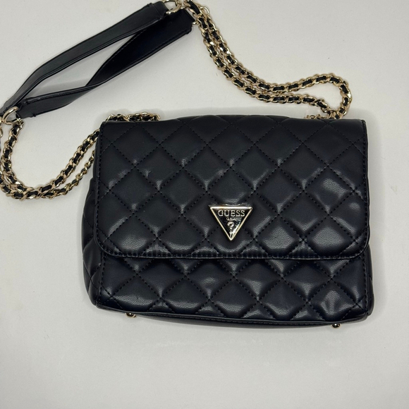 Guess Giully Quilted Mini Crossbody Bag Black Purse Handbag Women's NEW - Picture 3 of 7